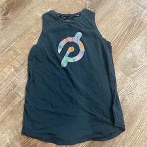 Peloton Women's Navy Muscle Tee with Rainbow Logo
